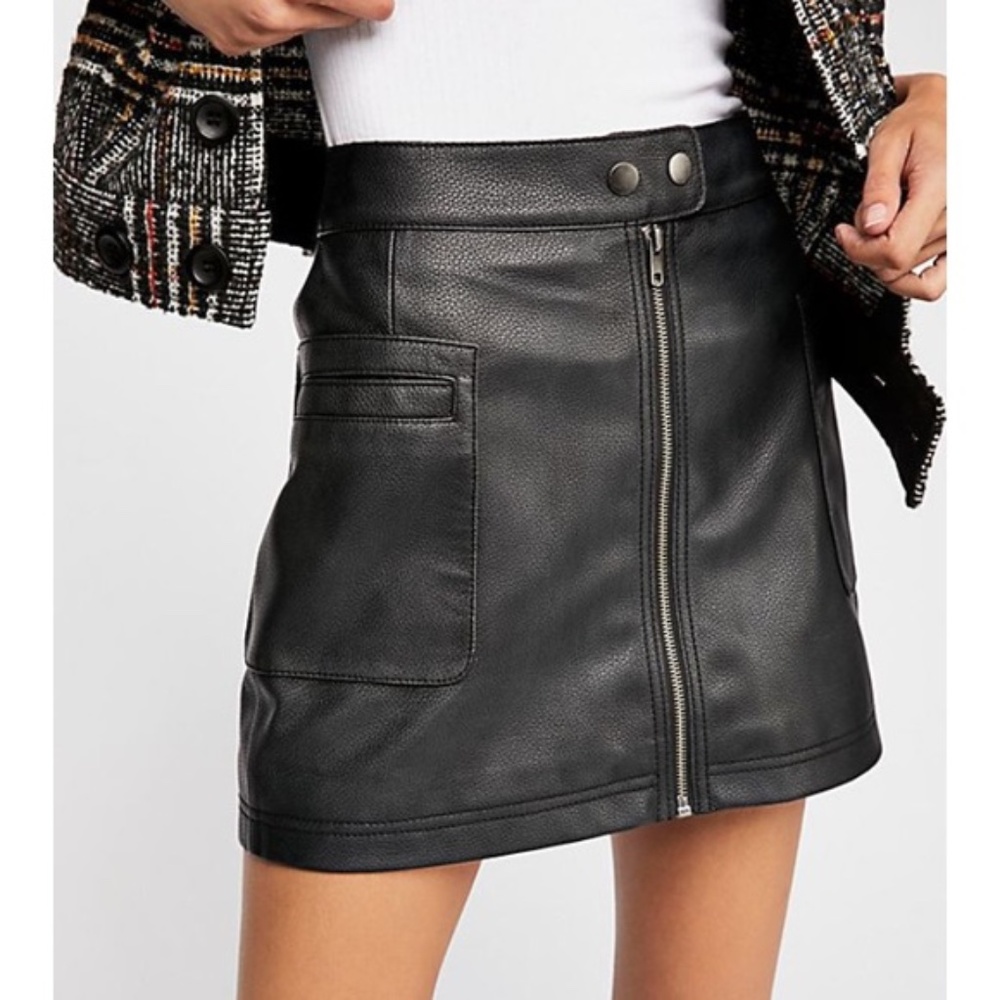 Free People Leather Skirt